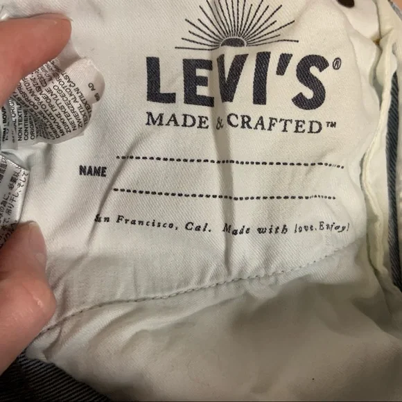 Levi’s Made and Crafted Unique Split Leg Mid Rise Light Wash Bleached Jeans New